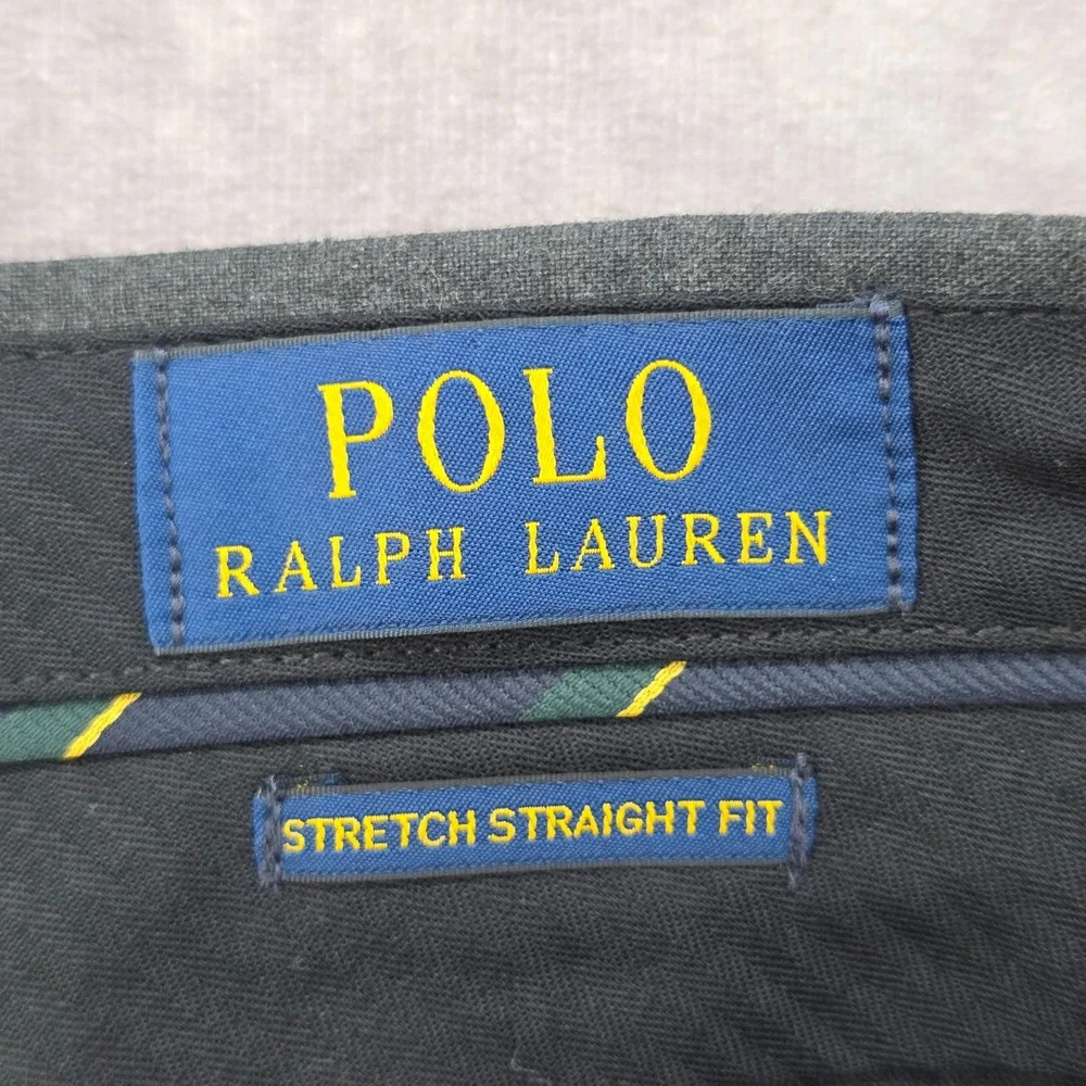 Polo Ralph Lauren Stretch Straight Fit Trousers Mens 33x32 Grey Fits 36x32 NWT